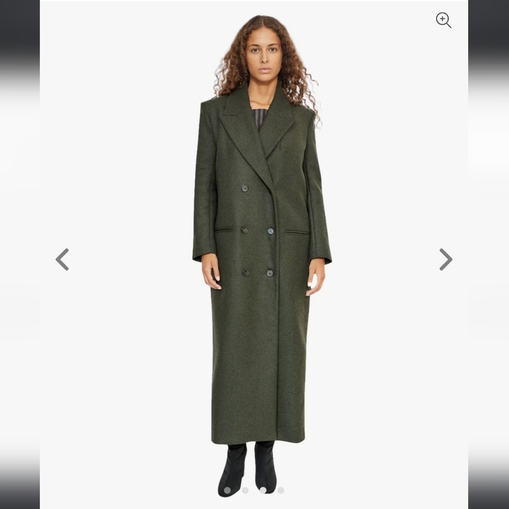 Musier Paris Easy Long Coat in Dark Green (no longer available in store)